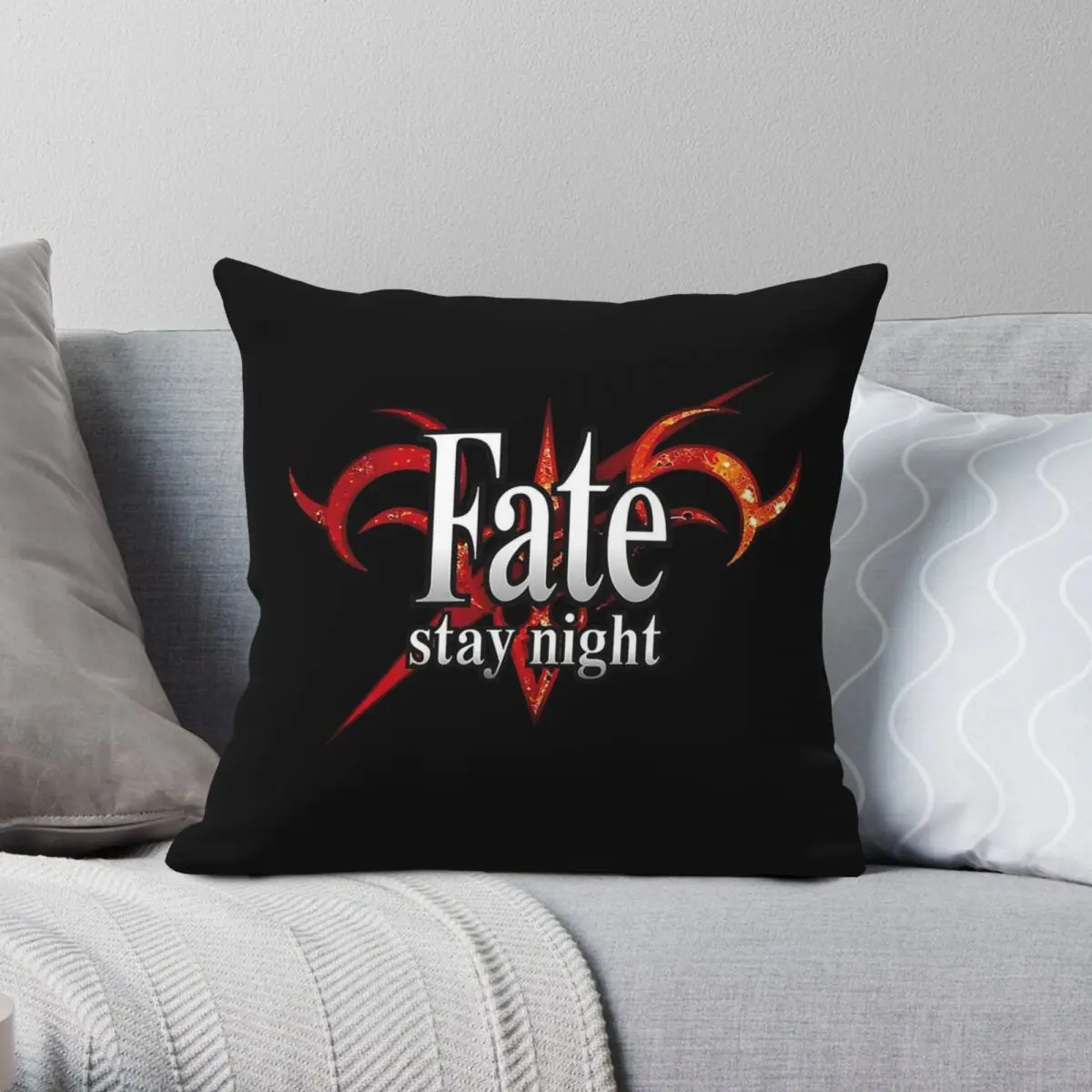 Fate Stay Night Logo Square Pillowcase Polyester Linen Velvet Creative Zip Decorative Throw Pillow Case Bed Cushion Cover