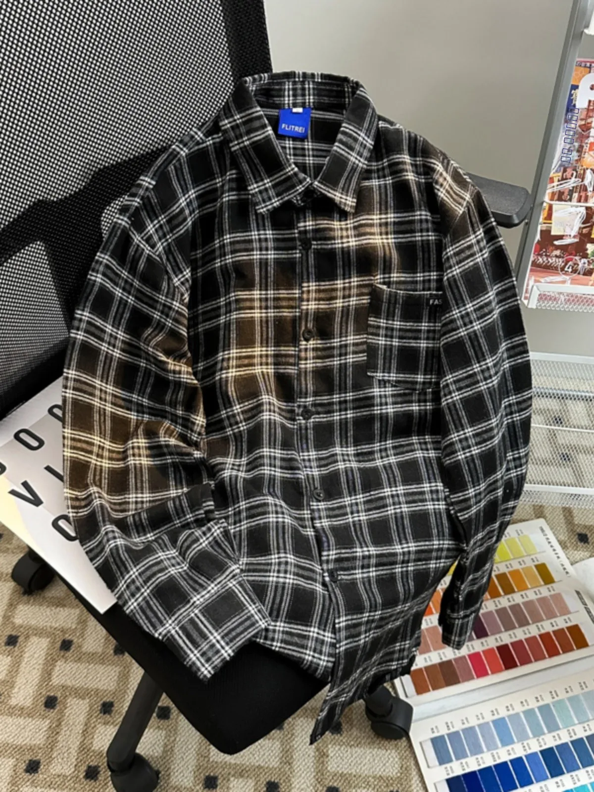 

American Hong Kong Style Plaid Shirt Men's Long Sleeve Summer Thin Sun Protection Casual Loose Teenage Outdoor Jacket