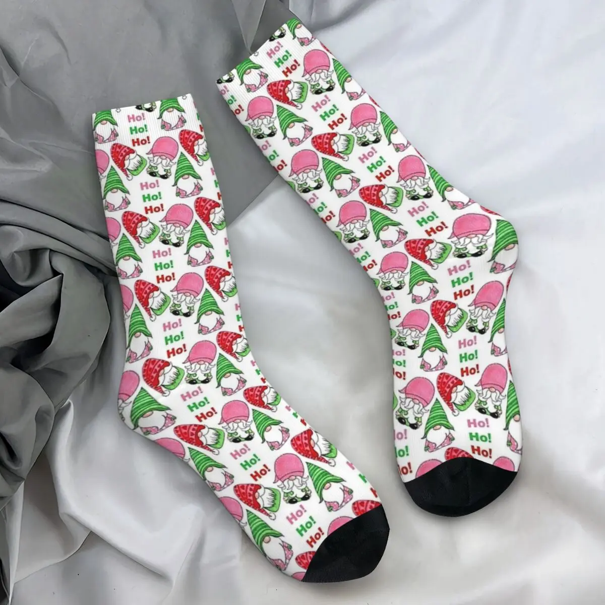 Unisex Socks Cute Christmas Gnomes Ho Ho Stockings Autumn Gothic Medium Soft Socks Design Outdoor Non Slip Socks