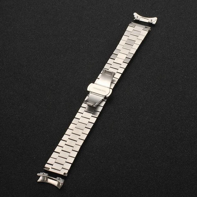 10 12 13 14 16 17 18 19 20 21 22mm Solid Full Stainless Steel Watch Band Curved +Flat Head Universal Wrist Strap Folding Buckle