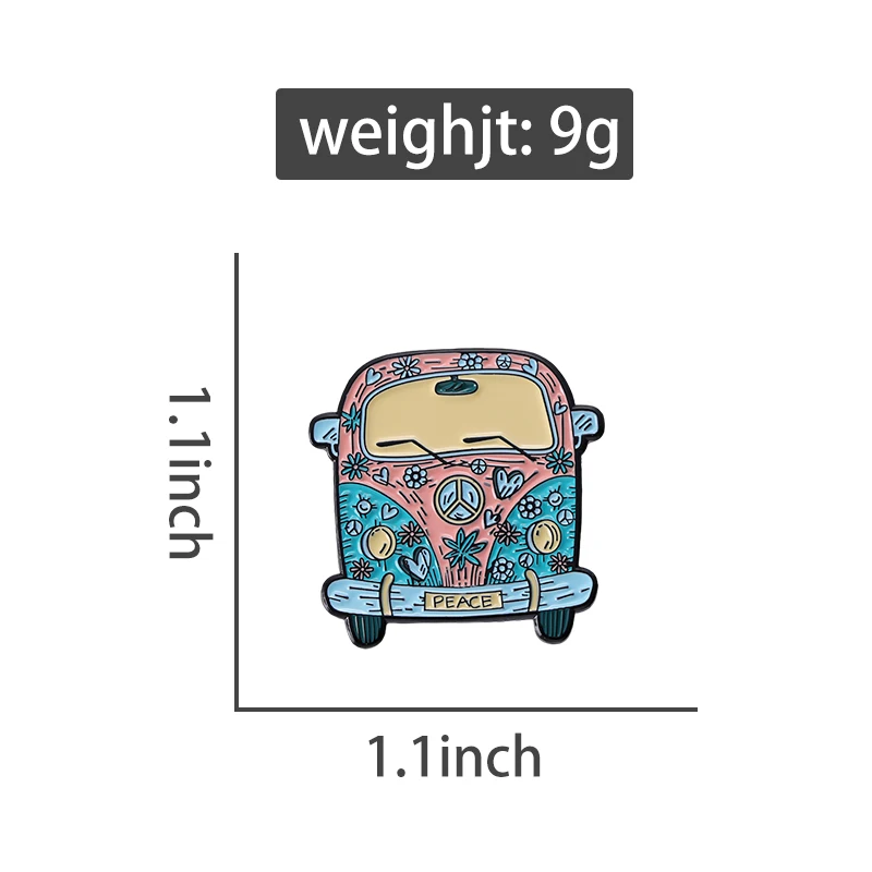 Cartoon Car Enamel Pin Lapel Flower Bus Metal Badges Hat Sweater Custom Gift Men Women Friends Lapel Jewelry Accessories