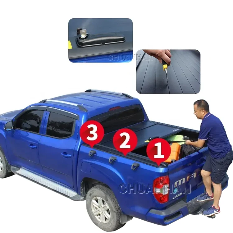 

Pick up Bed Cover Roller Lid Hard Tonneau Cover silverado for Ram 1500 2022 Hilux Vigo Revo Rocco Double Cab