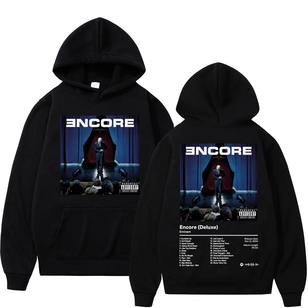 

Rapper Eminem Music Album Encore Print Hoodie Men's Women Hip Hop Vintage Hooded Sweatshirts High Street Fashion Trend Pullovers