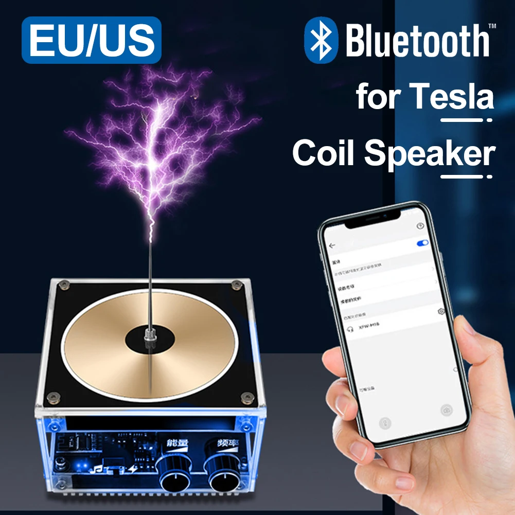 for Tesla Coil Speaker Electric Arc Generator Bluetooth-compatible Speaker Electronic Coil for Tesla Experiment Desktop Toy Mode