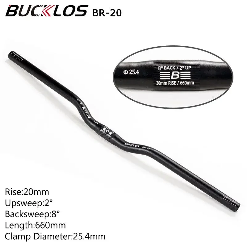 BUCKLOS MTB Stuur 580/620/720/780MM Fiets Zwaluw Stuur 25.4MM 31.8MM Mountainbike Stuur Aluminium Riser Bar