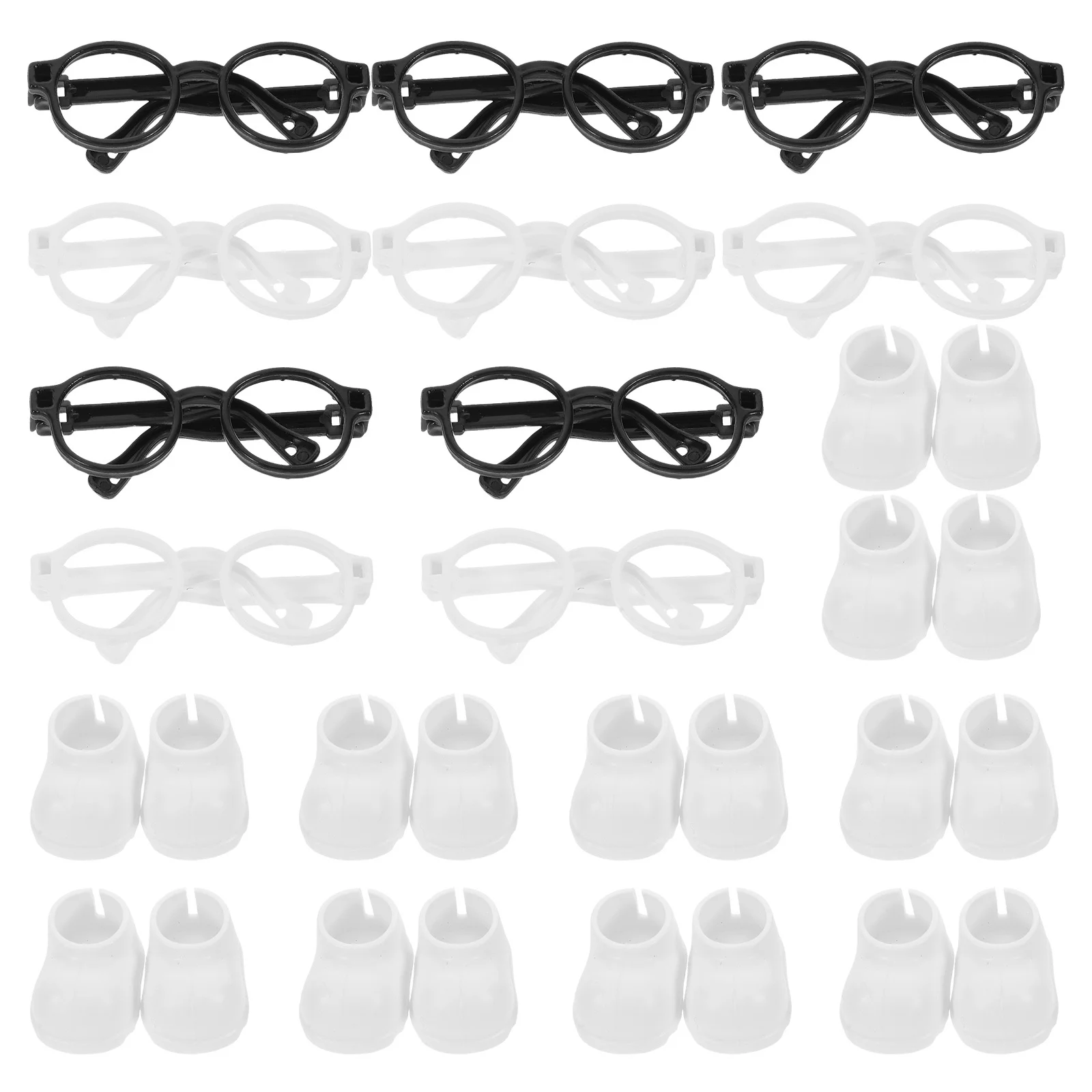 1 セット 1 セットミニアクセサリー 17 センチメートル小さな靴用丸メガネ仮装パーティークラフトホリデーデコレーションドールハウスプレイコレクション