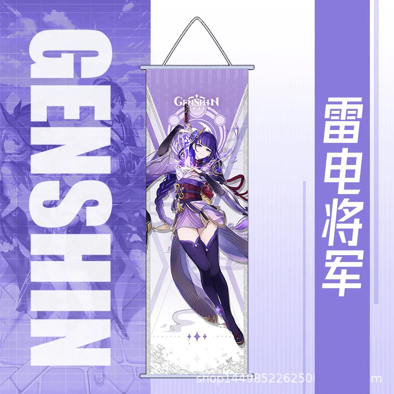 

Genshin lmpact Anime Paintings Fabric ClothPoster Wall Scroll lttoGorou Venti Wall ArtPictures For Living Room Home Decor