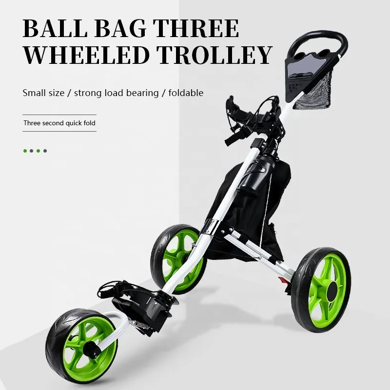 HOW TRUE Foldable Lightweight 3 Wheel Golf Cart With Stylish Scorecard Holder Storage Bag-easy to Open and Close Golf Trolley