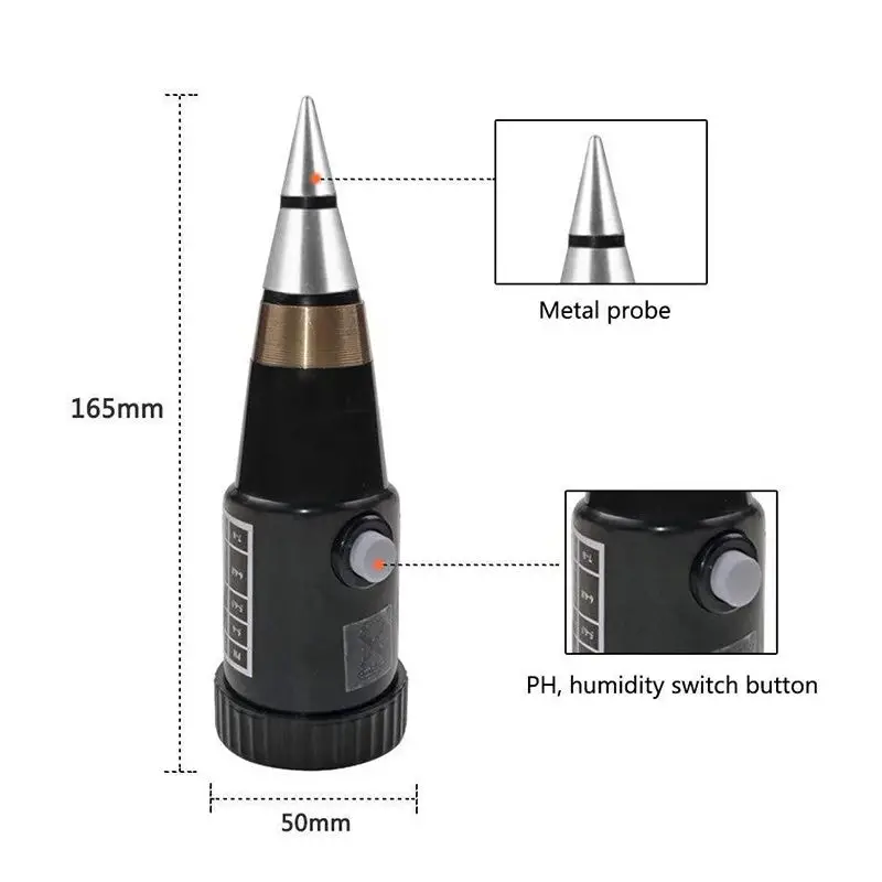 High Sensitivity 2 in 1 Pen Type PH Meter Soil Acidity Meter Soil Moisture Monitor for Garden 3.5-8 PH Tester Hygrometer