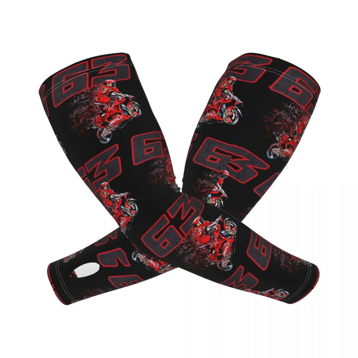 Pecco Bagnaia 63 Mangas de braço ao ar livre Capa de proteção solar UV Verão Seda gelada Mangas de tatuagem para ciclismo