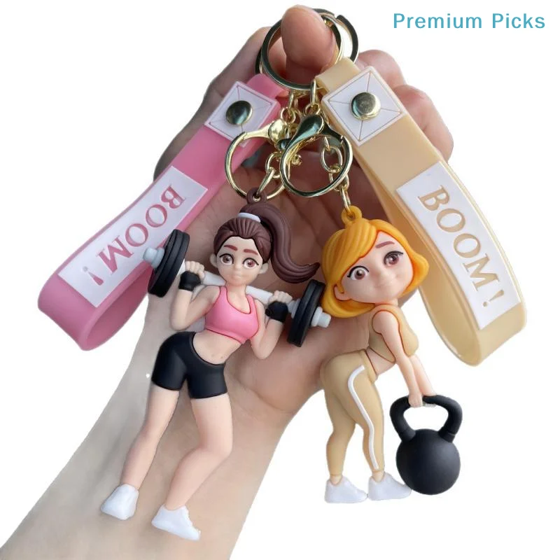 Cute Yoga Girl Silicone Keychain Scratch-proof Adorable Yoga Girl Design Key Ring Cute Souvenir for Yoga Activity Participants