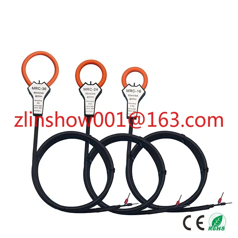 

Flexible current transformer 4pcs MRC-16 Rogowski coil 50mV/kA output CT coil Industrial Current sensor