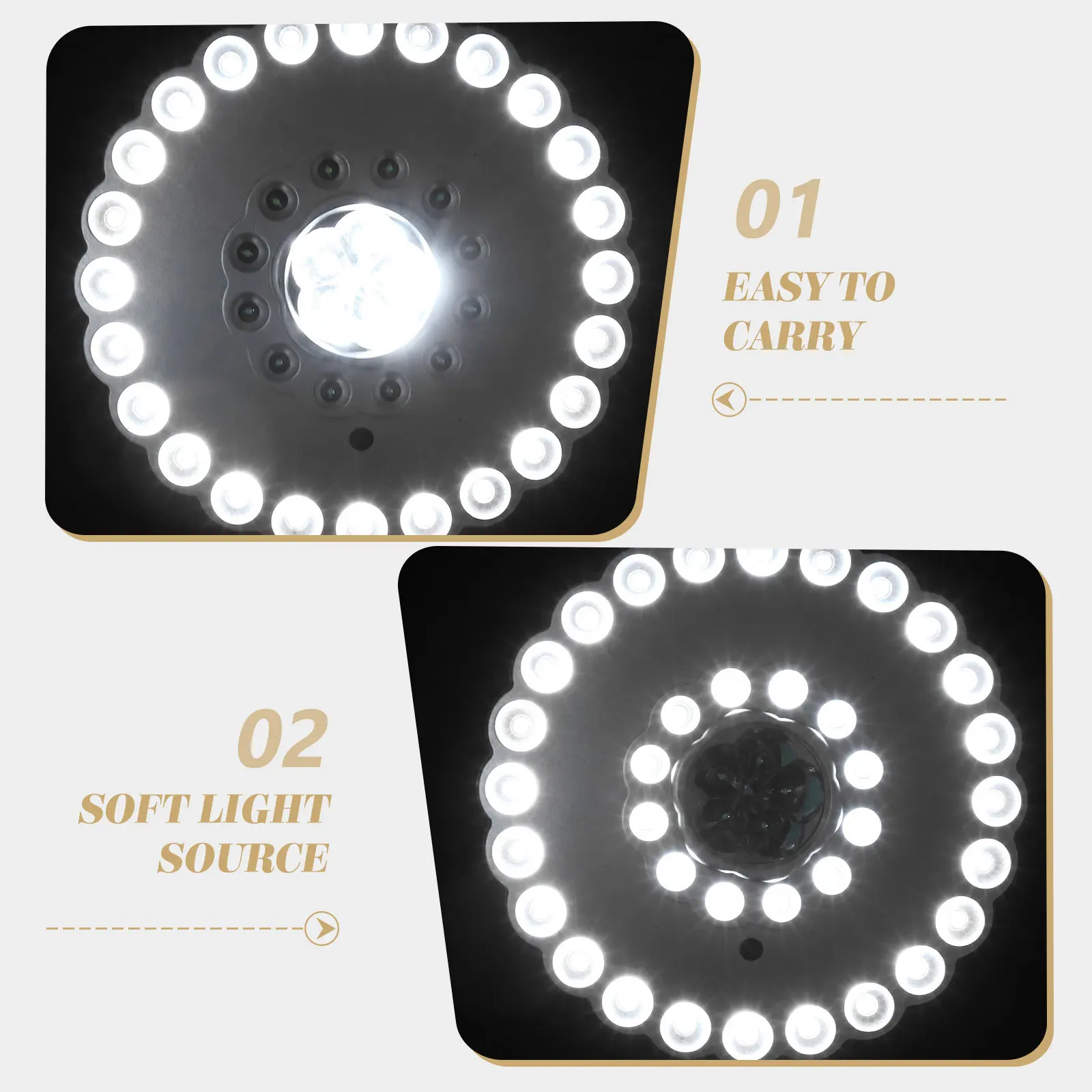 36 LED Camping Lamp Battery Operated Portable Patio Umbrella Light Hanging Tent Light Outdoor Emergency Lamp Warm White