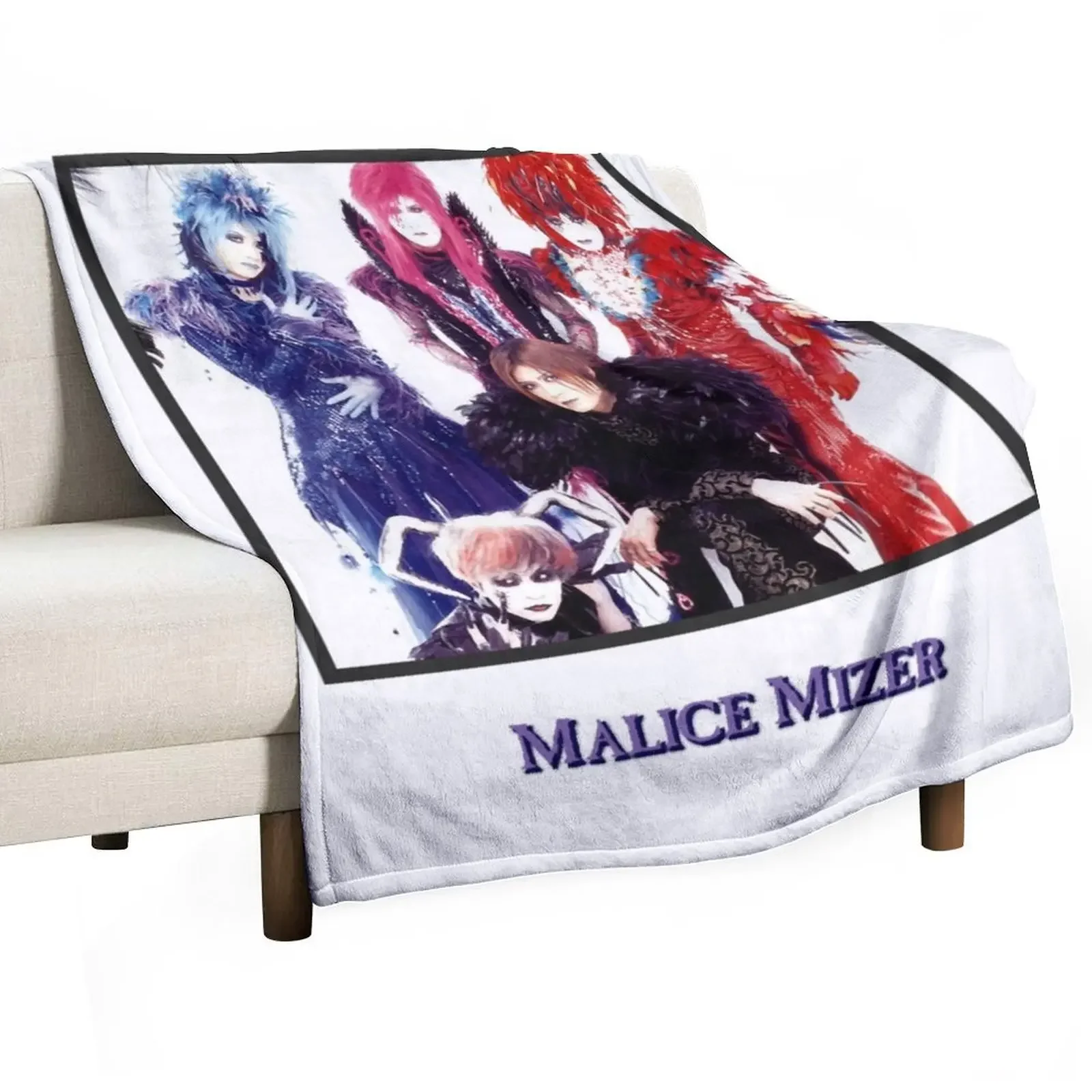 Lover Gifts malice mizer Retro Vintage Throw Blanket Soft Plush Plaid Beautifuls Blankets