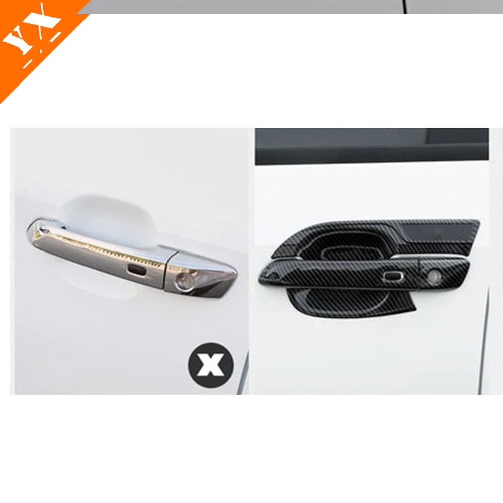 Chrome/Carbon/Black Trim Car Door Knob Protector Door Handle Bowl Frame Cover Garnish For Isuzu D MAX 2021 2022 2023 Accessories