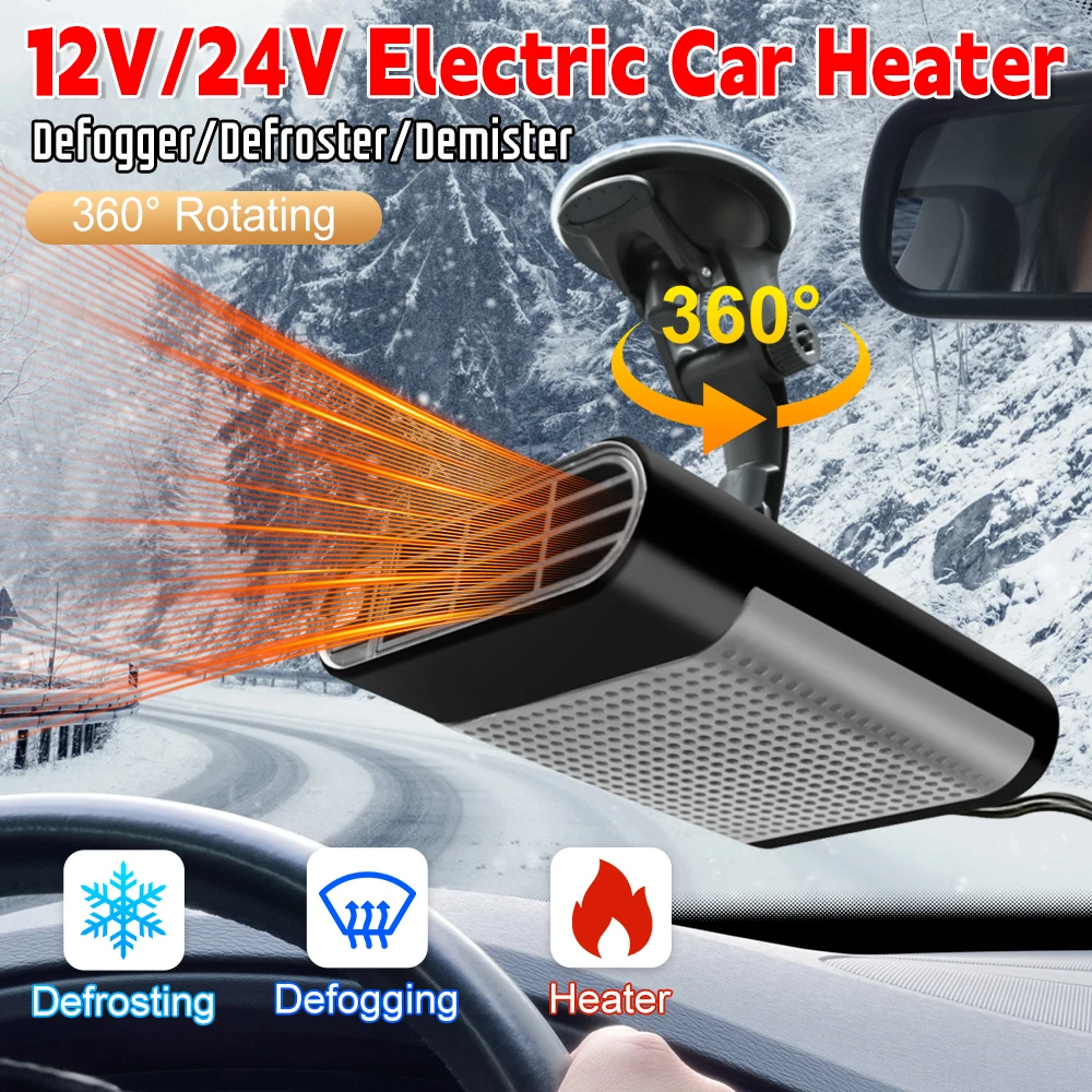 

Вентилятор автомобильного обогревателя 24 В, 120 Вт, быстрый нагрев, 360 ° Размораживатель лобового стекла, противотуманный, размораживание, автомобильный аксессуар для интерьера