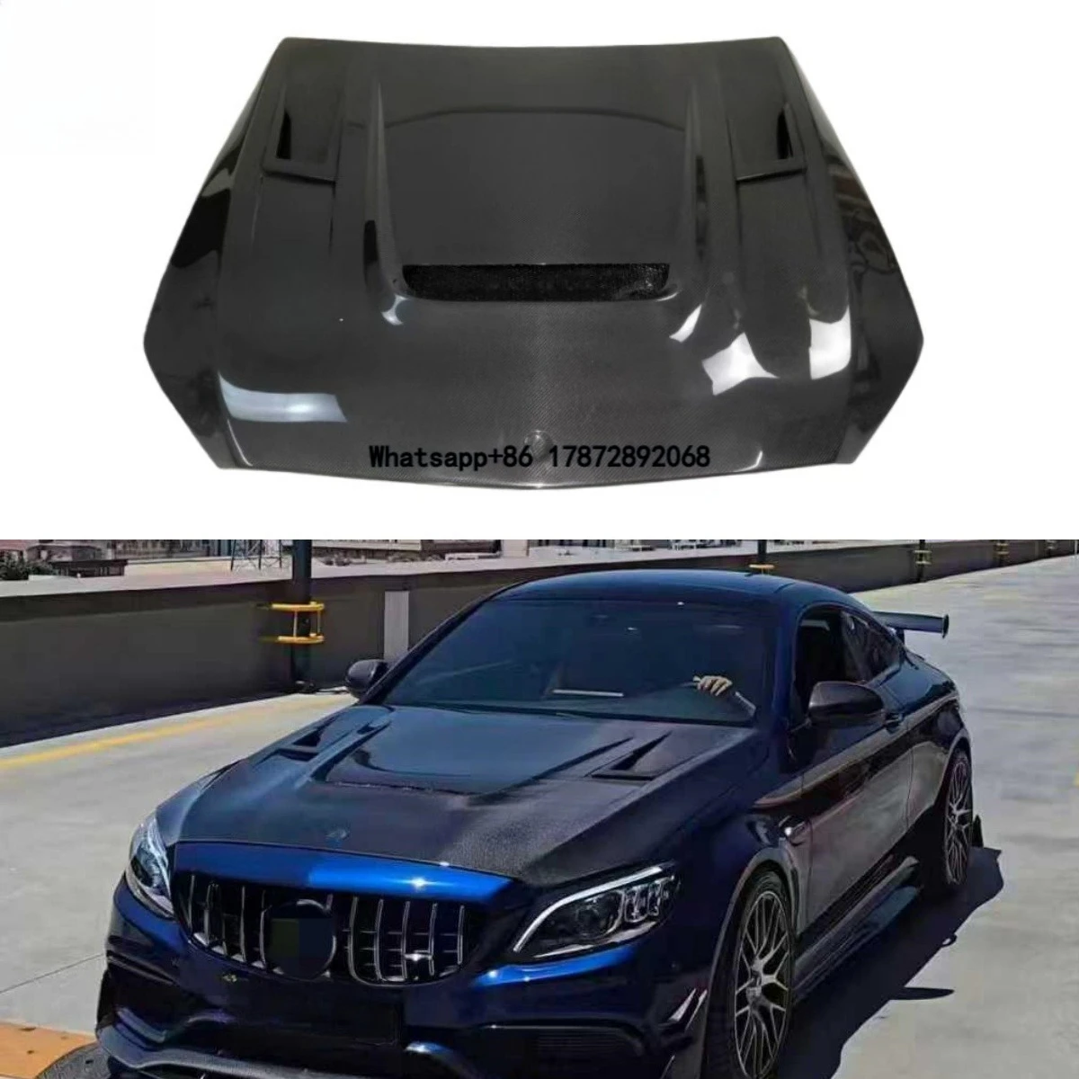 

NEW IMP Style Carbon Fiber Hood for W205 C63 C Class 2015+ Carbon Fiber Engine Hood Cover