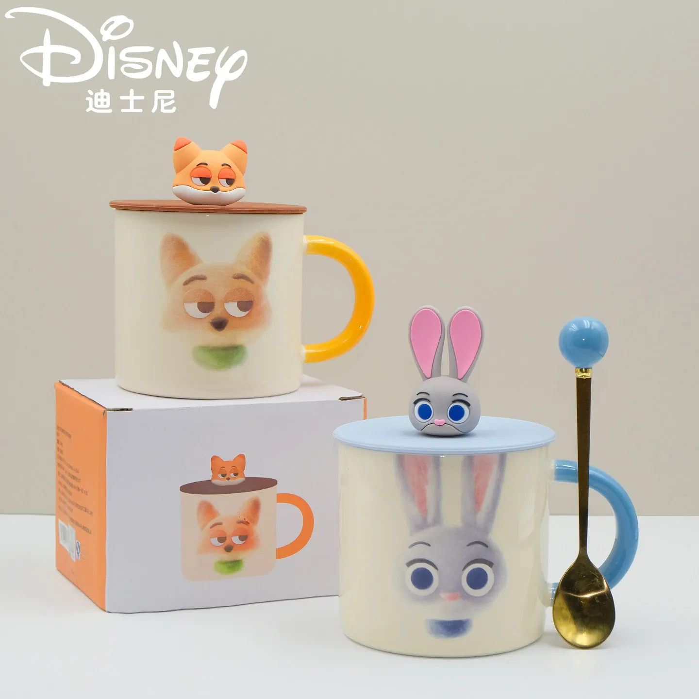 

Original Disney's Genuine Joint Crazy Animal City Nick Mug Couple Ceramic Cup For Girlfriend Gift
