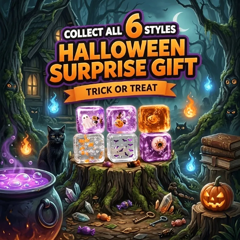 2‑Piece Set Random Styles, Halloween Ice Cube Squeeze Toy, Super Soft Slow‑Rebound Sensory Toy, Special Halloween Edition, Lightweight & Portable, Ideal for Holiday Celebrations, Party Bags & Surprise Halloween Gifts