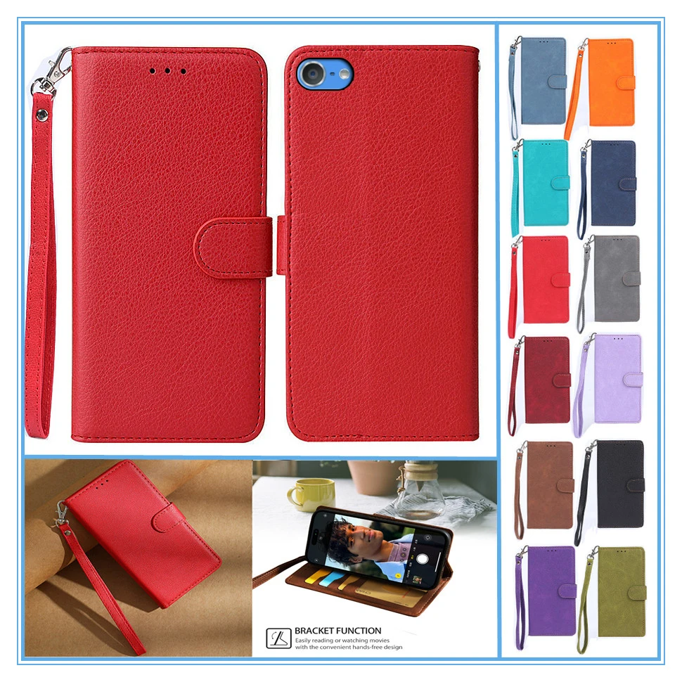 Funda con tapa para iPod touch 7, funda de cuero y silicona para iPod touch 5, funda para teléfono, fundas para iPod touch 6, cartera, funda para Touch7, Touch6
