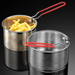 304 Stainless Steel Deep Fry Basket Colander Hot Oil Filter Pasta Noodles French Fried Chicken Mesh Sieve Skimmer Kitchen Tool