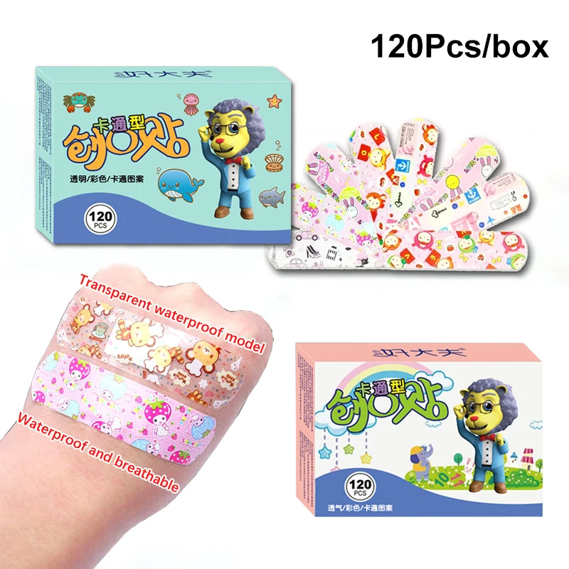 

120Pcs/Box Cartoon Patch Waterproof Breathable Self Adhesive Bandage Cute Animal Patterns Kids Hemostatische Patch