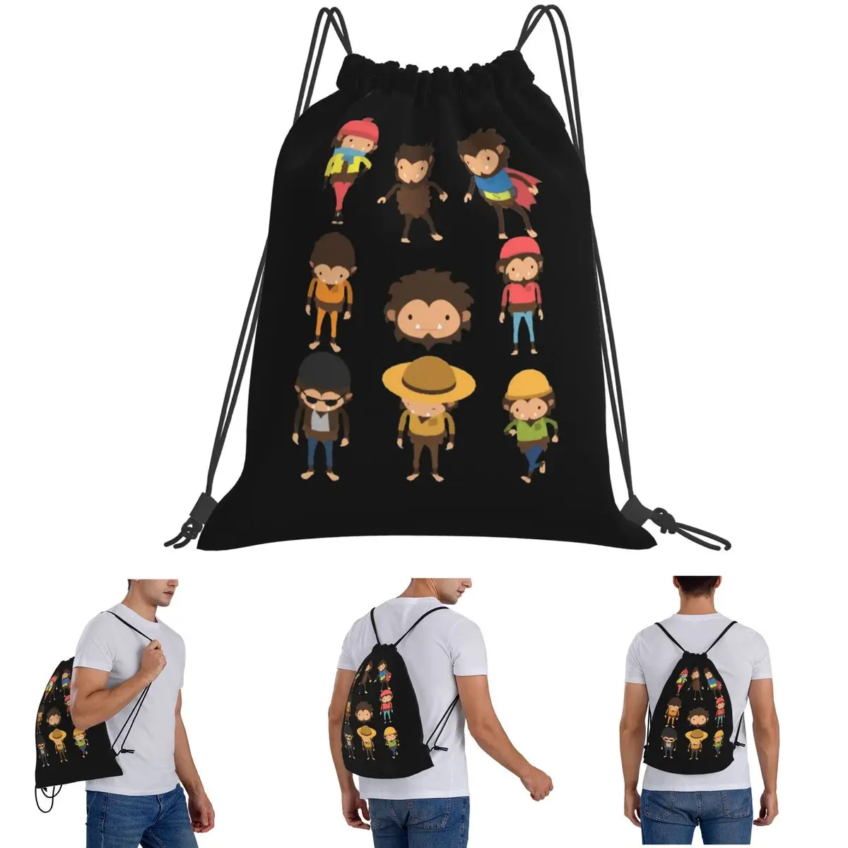 Sneaky Sasquatch Poster Backpacks Multi-function Portable Drawstring Bags Sports Bag Book Bags For Travel School