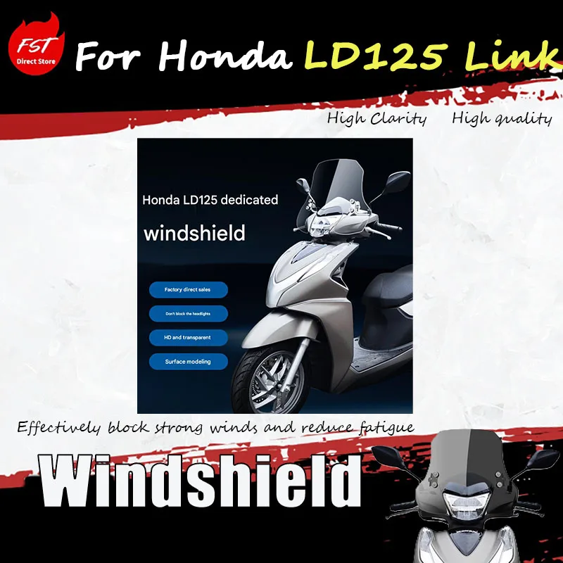For the Honda LD125 Link special front windshield non-destructive installation modified windscreen accessory