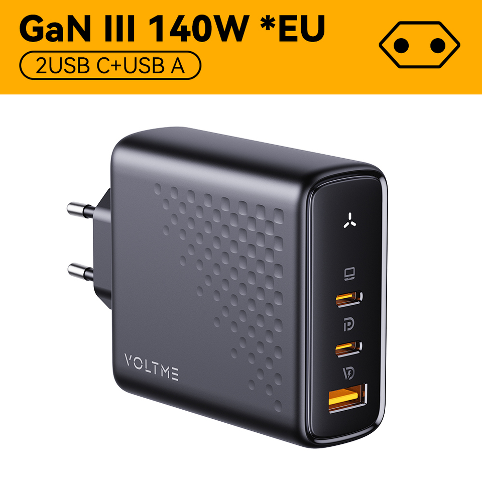 Voltme 140W GaN Ⅲ Charger USB type C PD fast charger Quick Charge 4.0 3.0 for iPhone 16 15 14 Pro Max MacBook laptop Samsung S22 