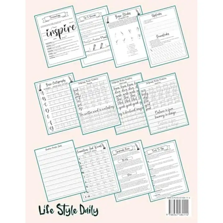 Libros de ejercicios de caligrafía: escritura a mano simple y moderna, (brochura)