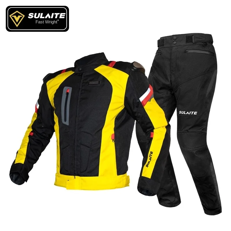 

SULAITE Motorcyclist Jacket Four Seasons Windproof Motorcycle Jacket Men and Women and Keep Warm Against Falls Cycling Clothes