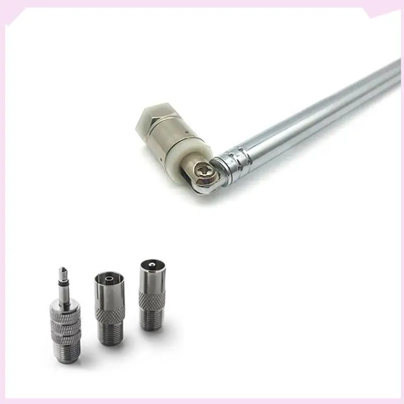 B24B 3X Rod Antenna 3.5Mm Adapter FM Radio Antenna Replacement Telescopic Screw F Type Male Plug Connector AV Stereo Receiver