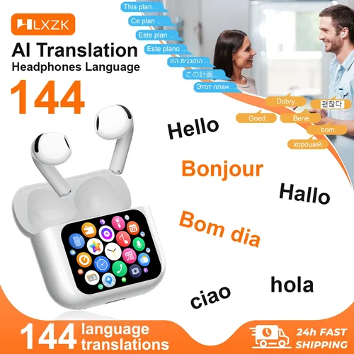 Auriculares con traductores en tiempo Real, inalámbricos, con cancelación de ruido, IPX7, resistentes al agua, Control táctil inteligente, para niños, mujeres y hombres