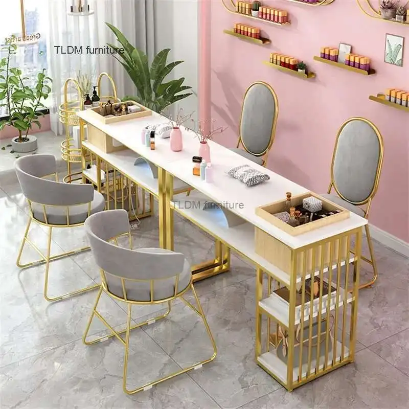 

Modern Minimalist Marble Manicure Table and Chair Set Salon Furniture Nordic Nail Table Professional Manicure desk with Drawer Z