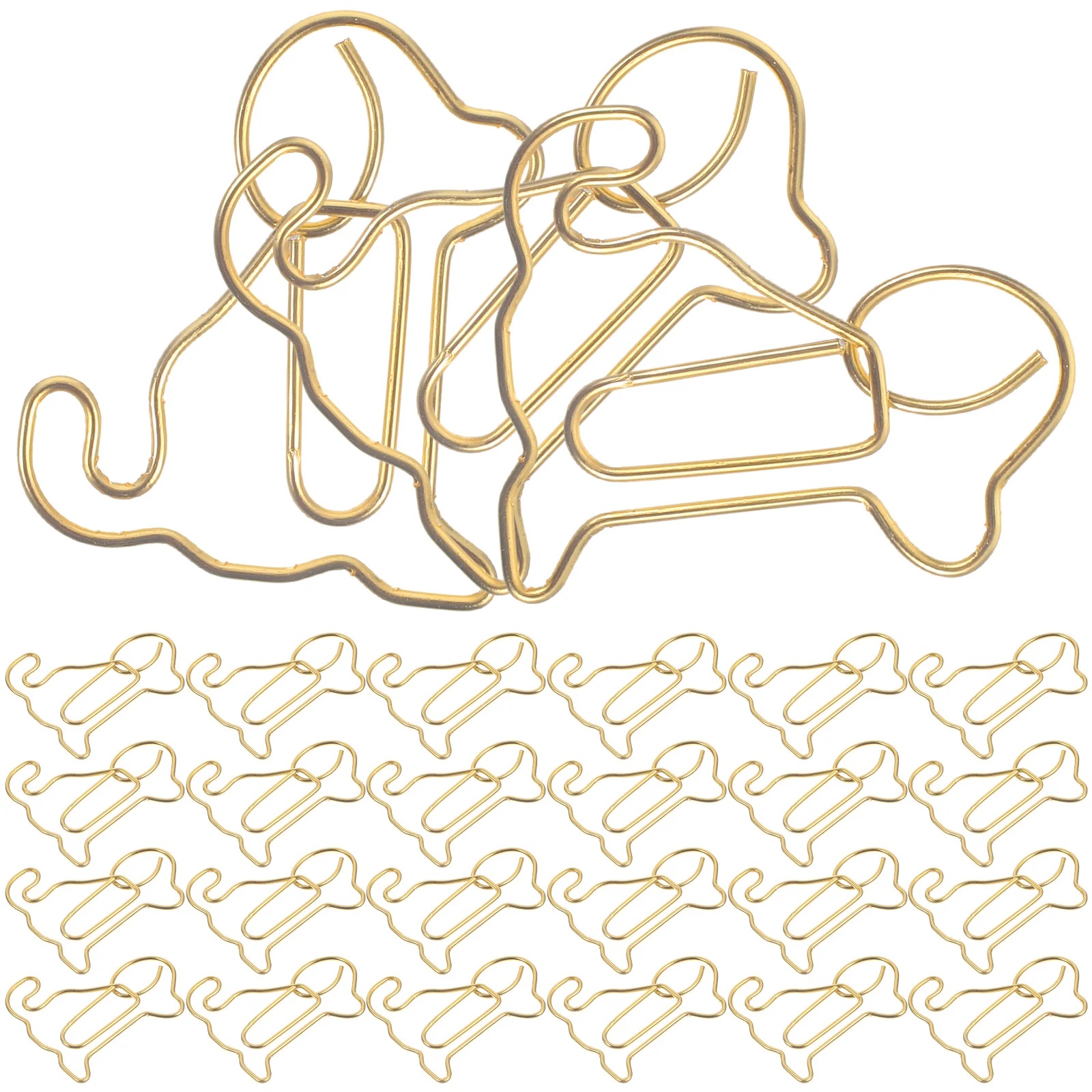 Imagem -03 - Golden Retriever Paper Clips Marcadores para Fotos File Desk Metal Paperclips Cute Dog Shaped Paper Clip Material de Escritório 50 Pcs