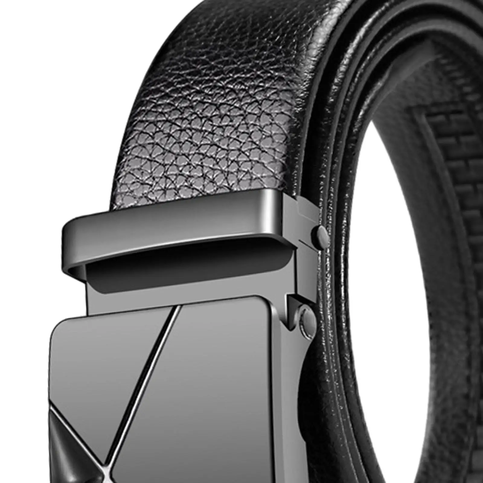 حزام بسقاطة من الجلد الصناعي قابل للتعديل للرجال، حزام أنيق بإبزيم منزلق فاخر لفستان الأعمال الاحترافي #5