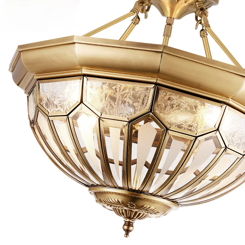 

LED American style, all copper, ceiling light, bedroom, light luxury, simple, study, dining room