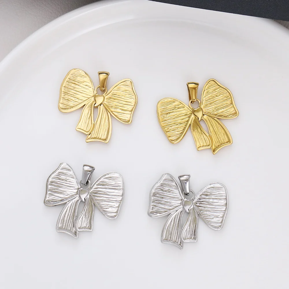 

Cordial Design 50Pcs 27*28MM Jewelry Accessories/Charms For Necklace/Stainless Steel/Hand Made/Bowknot Shape/DIY Pendant #195126