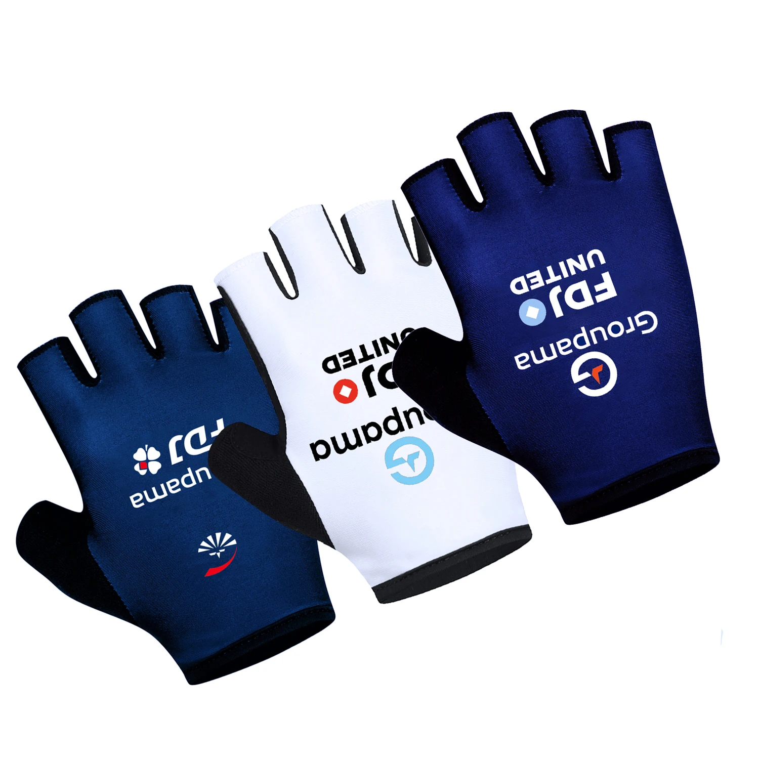 Luvas de Ciclismo Team 2026 FDJ Meio Dedo Masculinas e Femininas UAE para Ciclismo de Estrada, Corrida, Fitness e Esportes