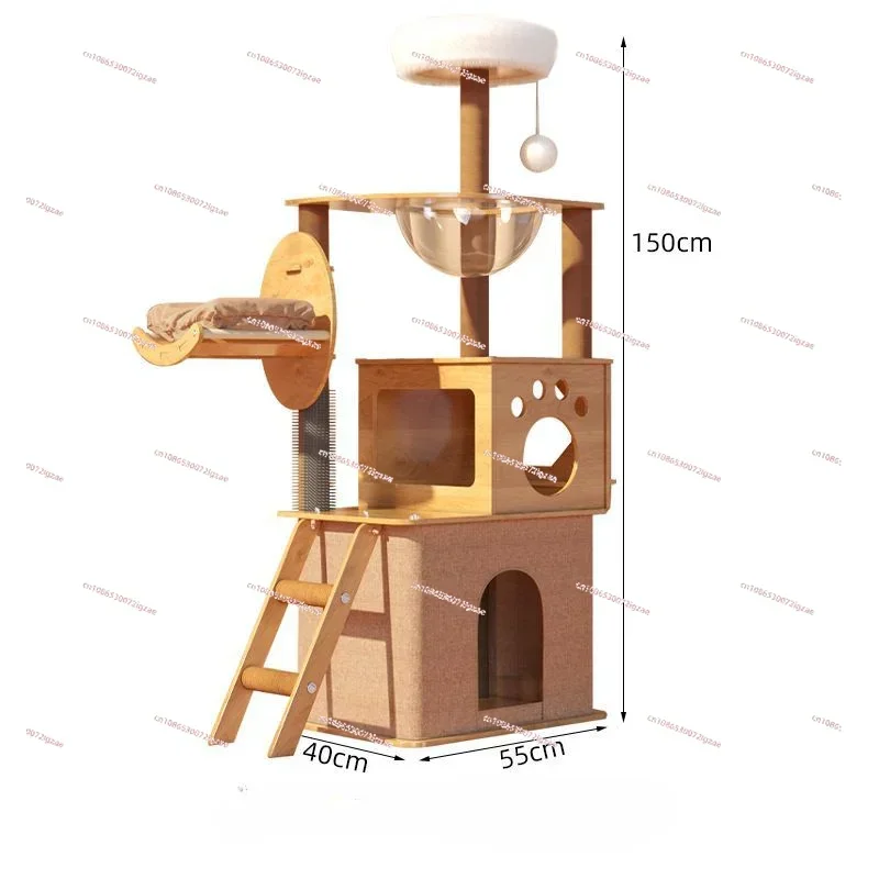 

OEM Cat Sisal Multi-functional Climbing Scratching Post Board Cat Tree Tower House Villa With Space