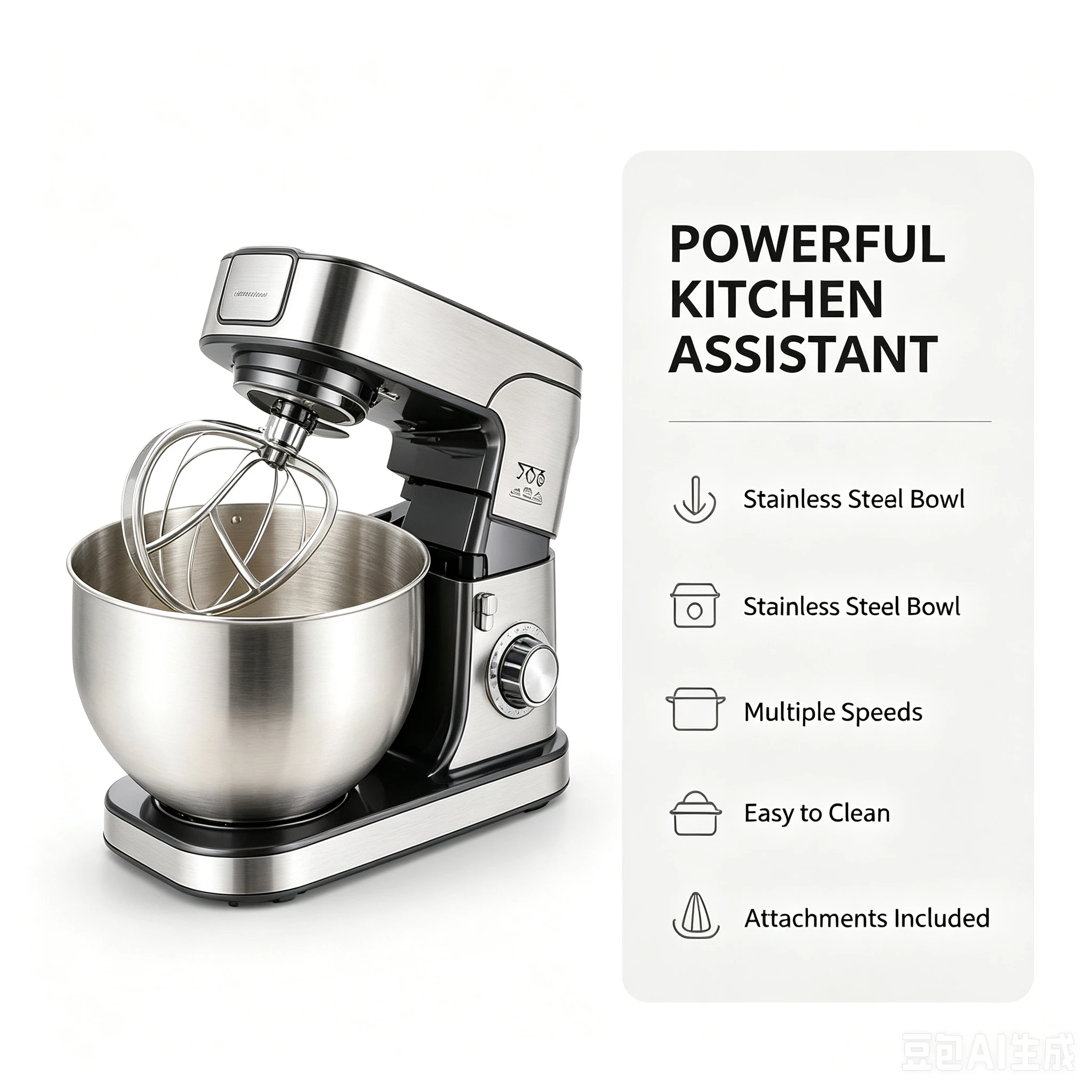 NWD Multifunction Electric Dough Mixer 7L Stainless Steel Mixing Bowl Planetary Stand Mixer For Home Kitchen Cake & Bread Baking