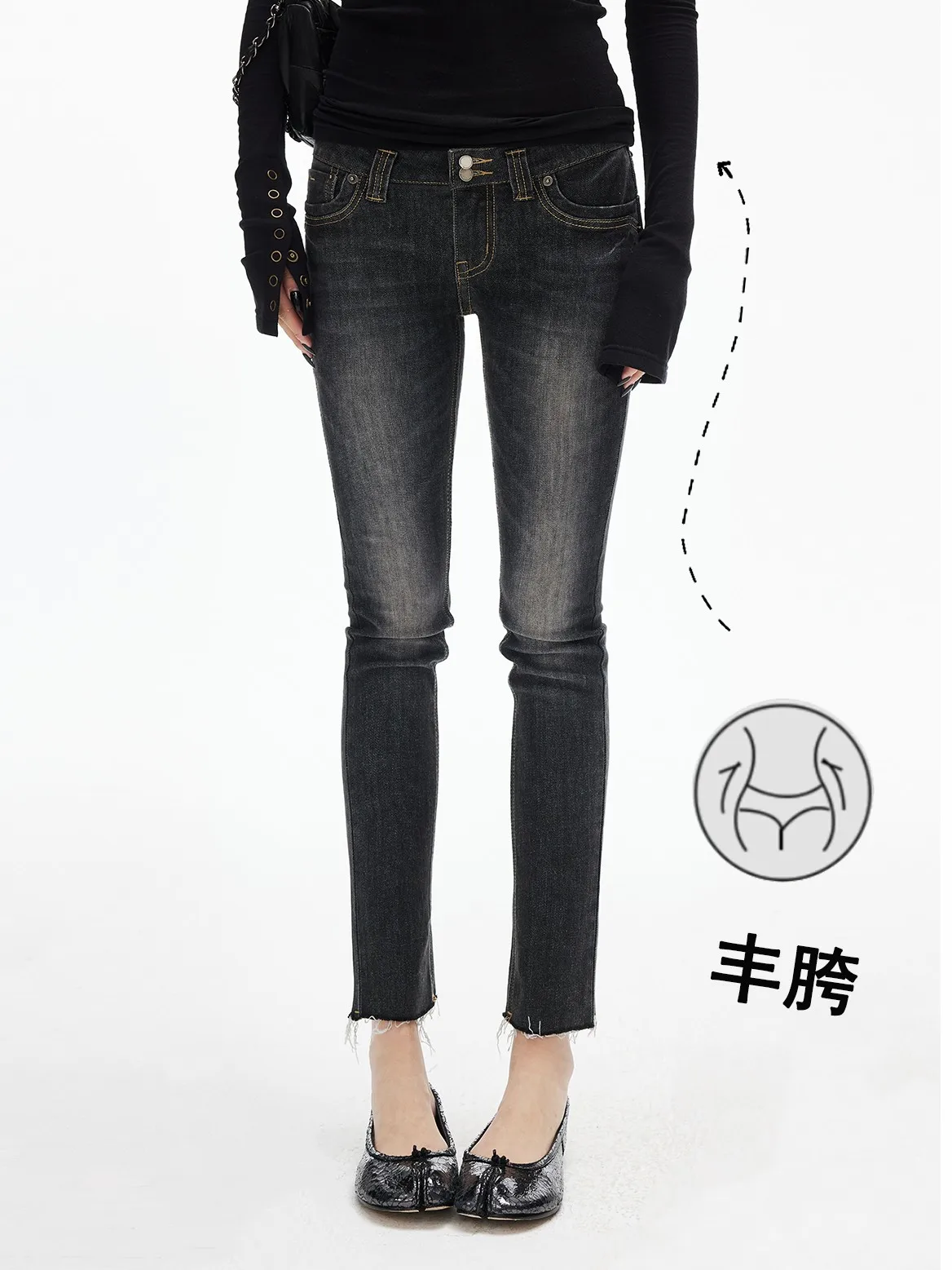 

Bla Slim Fit High Waist Retro Waed Denim Jeans Women's Elastic Straight Leg Pants Breathable Autumn Season Ladies Jeans