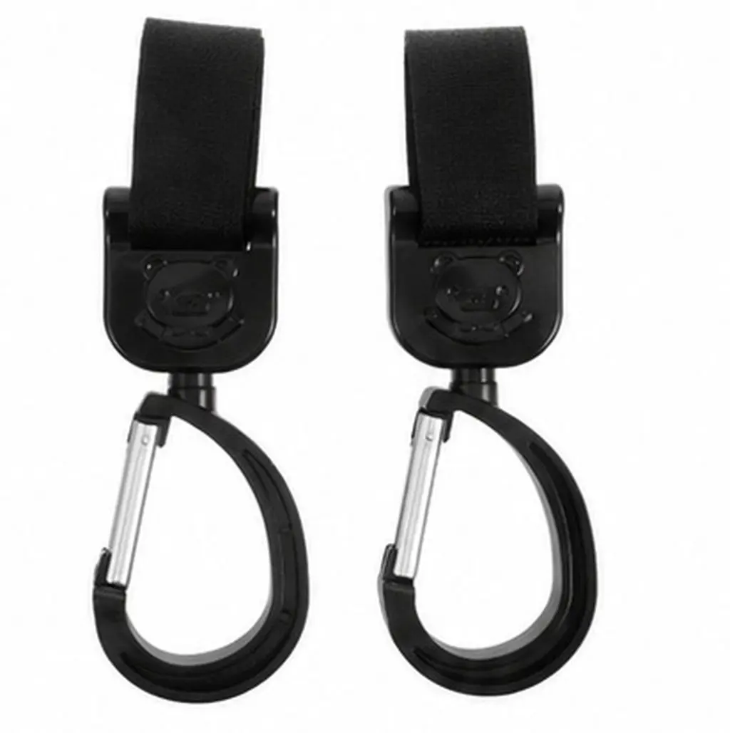 2Pcs Rotating Stroller Hooks Universal Stroller Bag Hooks for Hanging Shopping Diaper Purse Bags Easy Install Reusable Light