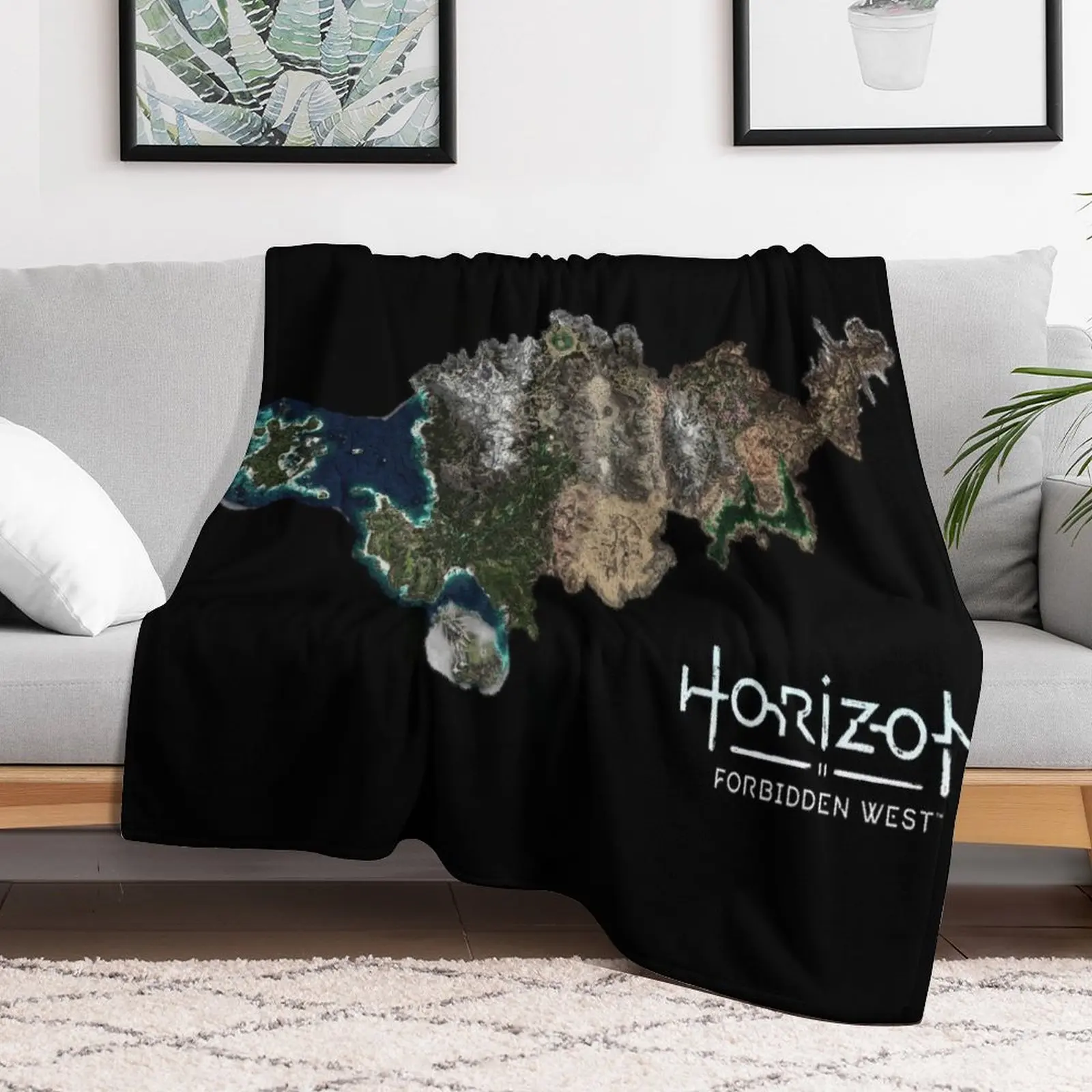

Horizon Forbidden West Map Throw Blanket Custom Multi-Purpose Bed covers Plush Blankets
