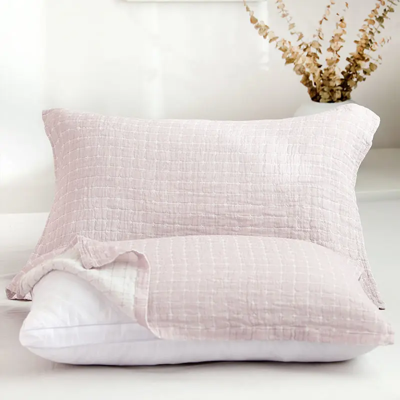 Four Layer Super Soft Pillow Towel Breathable Pillows Covers  Season Household Simple Washable Bedding Couple One Pair Cases