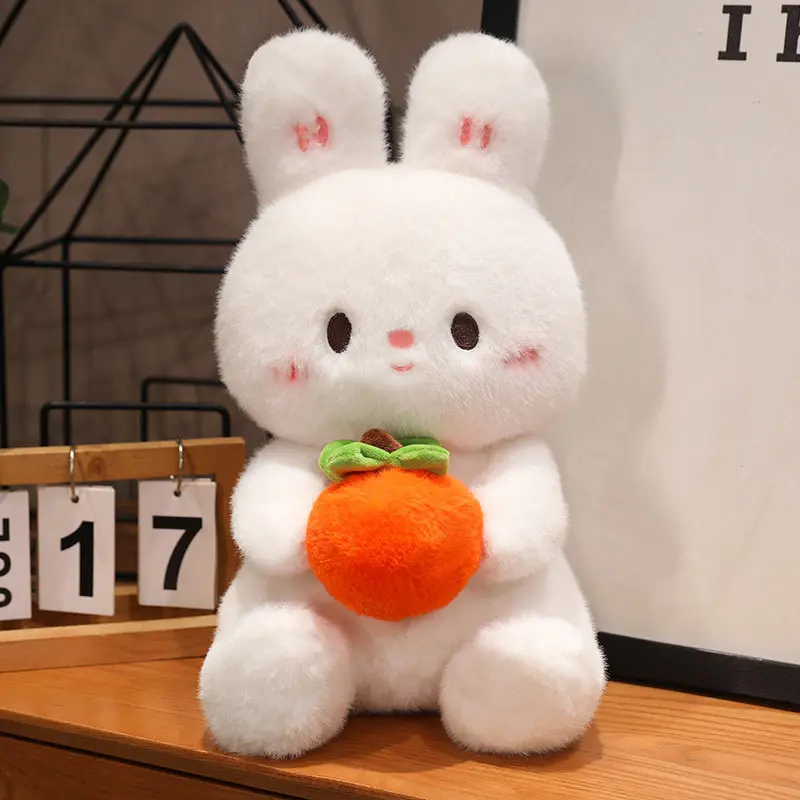 

Wholesale New Cute White Rabbit Sub Doll Creative Good Persimmon Plush Toy Girls Birthday Gift Claw Crane Toys