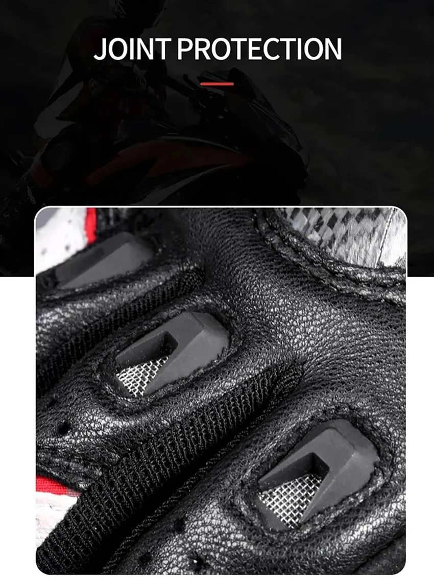 Four Seasons ของแท้หนังคาร์บอนไฟเบอร์ถุงมือรถจักรยานยนต์ Offroad ขี่ gp สําหรับฤดูหนาว Bikers Motobikers สวมใส่