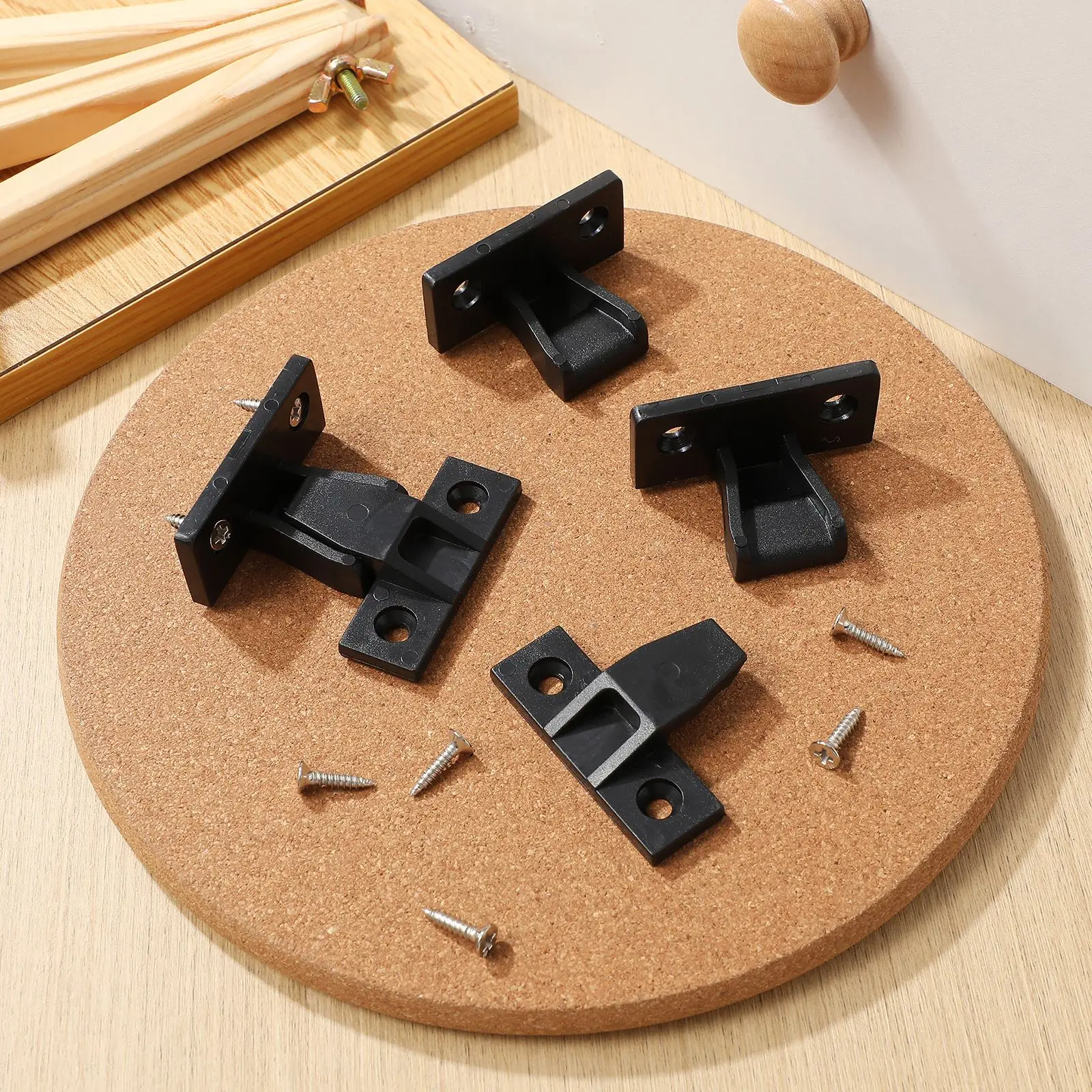 10pcs Push-on Fitting Push Fitting System Quick Fitting Furniture Panel Joint Floating Hardwares Push-on Clip Corner Buckle NEW