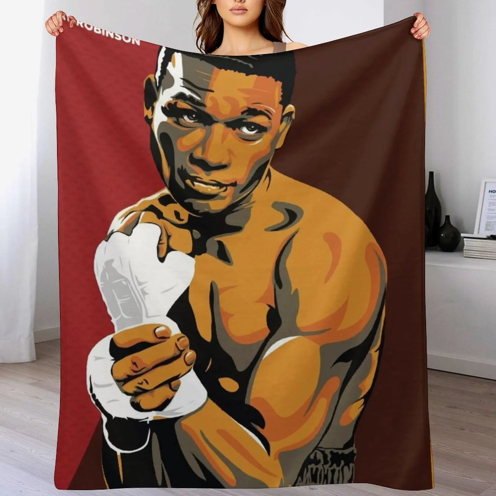 sugar ray robinson t-shirt Throw Blanket Bed Fashionable Moving Blankets