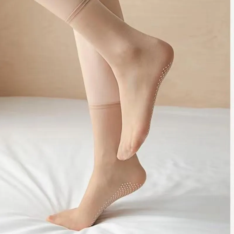 10pcs Sock Leisure Ankle Crew Fuzzy Invisible Crystal ultra-thin Traceless anti-slip Short Silk Shallow Spring Summer 2W83